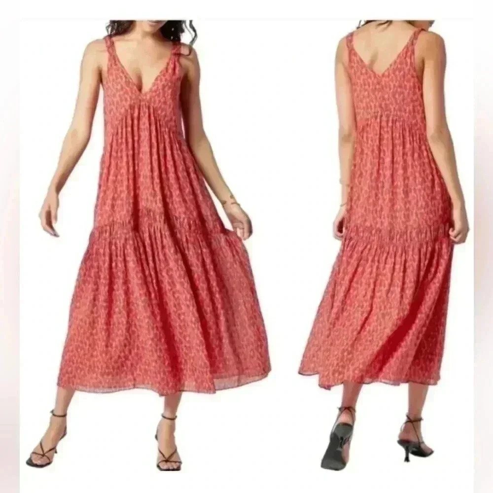Joie Coral Sleeveless Maxi Dress